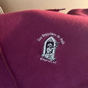 Burgundy Hoodie with Embroidered Design